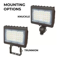 LED Flood Light - CCT And Wattage Selectable - Bypassable Photocell - Yoke Mount - Up To 7,250 Lumens - 35W / 50W - 3000K / 4000K / 5000K -Lighting Decoration Store flcct2 sw3b sp50 bh8bru mounts