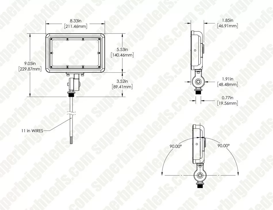 LED Flood Light - Selectable CCT - Selectable Wattage - Knuckle Mount - 150W MH Equivalent - Up To 7,800 Lumens - 40W / 50W / 60W - 3000K / 4000K / 5000K 6 LED Flood Light - Selectable CCT - Selectable Wattage - Knuckle Mount - 150W MH Equivalent - Up To 7,800 Lumens - 40W / 50W / 60W - 3000K / 4000K / 5000K - Image 6