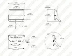 150W LED Flood Light With Yoke Mount - 21,750 Lumens - 400W MH Equivalent - 5000K -Lighting Decoration Store flcu x1 50k150 sv