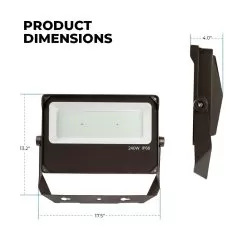 240W LED Flood Light With Yoke Mount - 34,800 Lumens - 1000W MH Equivalent - 5000K -Lighting Decoration Store flcu x1 50k240 sv profile dims
