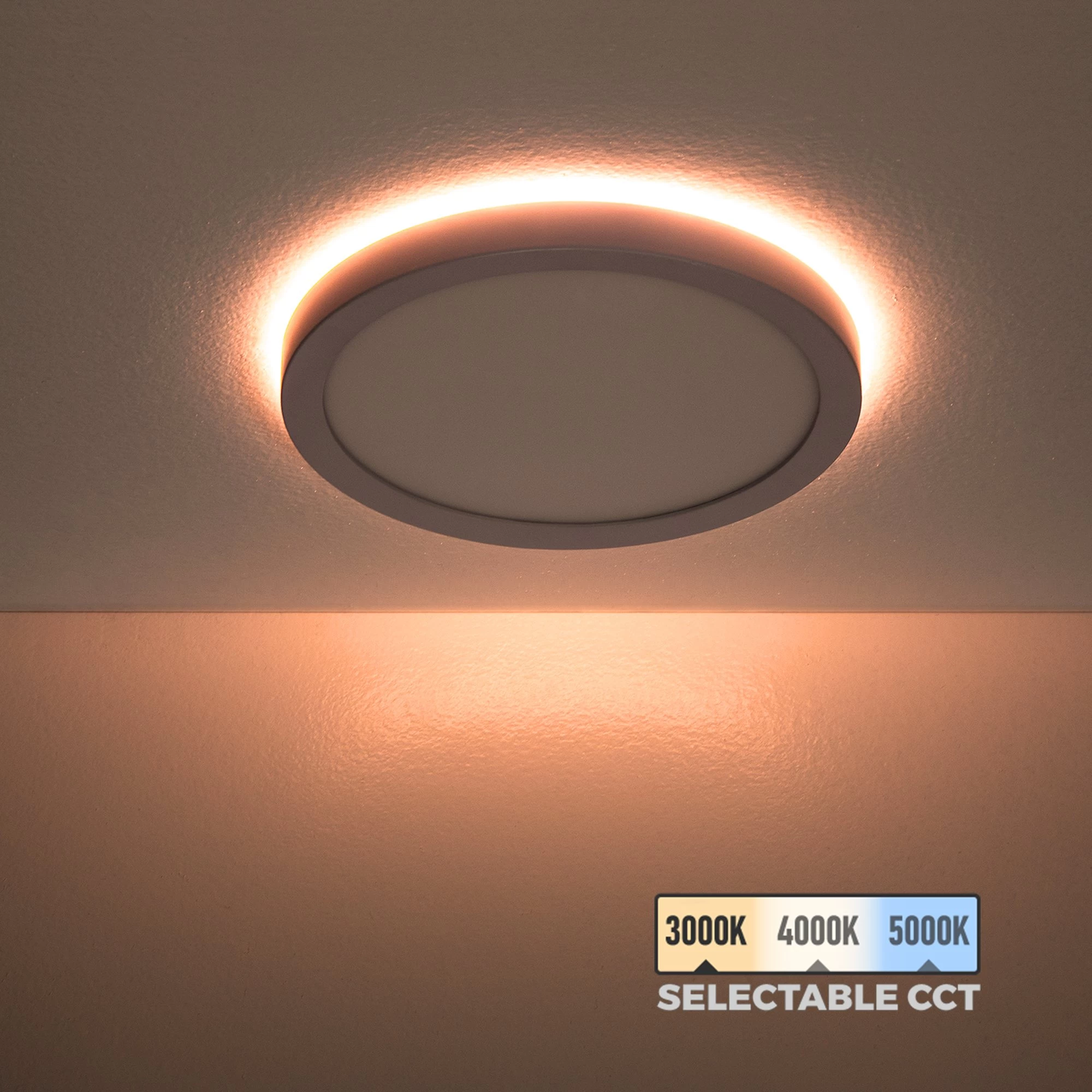 ETi 11" SnapFit Low Profile Selectable CCT LED Downlight With Nightlight Trim - 14W Flush Mount Ceiling Light - Dimmable - 900 Lumens 1 ETi 11" SnapFit Low Profile Selectable CCT LED Downlight With Nightlight Trim - 14W Flush Mount Ceiling Light - Dimmable - 900 Lumens