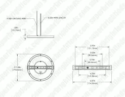 TCP 7" LED Slim Flush Mount Fixture - Matte Black Trim Ring - 15W - Selectable CCT - Dimmable - Up To 1,080 Lumens -Lighting Decoration Store fmr07cct dim drawing 1