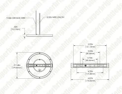 TCP 7" LED Slim Flush Mount Fixture - Satin Nickel Trim Ring - 15W - Selectable CCT - Dimmable - Up To 1,080 Lumens -Lighting Decoration Store fmr07cct dim drawing 2