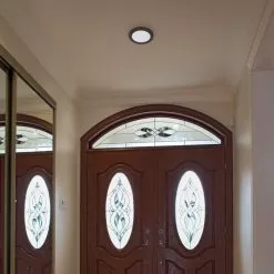 TCP 7" LED Slim Flush Mount Fixture - Matte Black Trim Ring - 15W - Selectable CCT - Dimmable - Up To 1,080 Lumens -Lighting Decoration Store fmr07cct mb app1