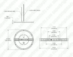 TCP 9" LED Slim Flush Mount Fixture - Satin Nickel Trim Ring - 18W - Selectable CCT - Dimmable - Up To 1,370 Lumens -Lighting Decoration Store fmr09cct dim drawing 2