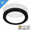 TCP 9" LED Slim Flush Mount Fixture - Matte Black Trim Ring - 18W - Selectable CCT - Dimmable - Up To 1,370 Lumens