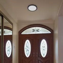 TCP 12" LED Slim Flush Mount Fixture - Matte Black Trim Ring - 24W - Selectable CCT - Dimmable - Up To 2,040 Lumens 8 TCP 12" LED Slim Flush Mount Fixture - Matte Black Trim Ring - 24W - Selectable CCT - Dimmable - Up To 2,040 Lumens -Lighting Decoration Store fmr12cct bk app1