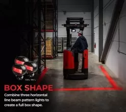 Low Profile Forklift Red Line LED Safety Light - 2-Pack -Lighting Decoration Store forklift lights square