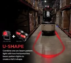 Low Profile Forklift Red Line LED Safety Light - 2-Pack -Lighting Decoration Store forklift lights0