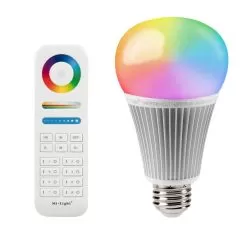 A19 MiBoxer RGB+Tunable White Smart LED Bulb - Hubless - 9W - 60W Equivalent - 850 Lumens - Optional RF Remote