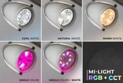 GU10 MiBoxer Wi-Fi Smart LED Bulb - RGB+Tunable White - Smartphone / Alexa / Google Home Assistant Compatible - 4W - 35W Equivalent - 280 Lumens -Lighting Decoration Store fut103 app gu10 bulb cctrgb close up ranges0