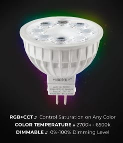 MR16 MiBoxer RGB+Tunable White Smart LED Bulb - 4W - 35W Equivalent - 280 Lumens - Optional RF Remote -Lighting Decoration Store fut104 details 2
