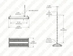 100W High Temperature LED Linear High Bay - 15,000 Lumens - 250W MH Equivalent - 5000K -Lighting Decoration Store fy hb 600c 100wnc l50k336d621 dim drawing