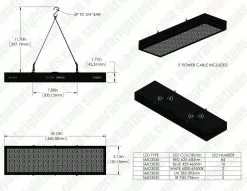 65W Full-Spectrum LED Grow Light - 5-Band Red/Blue/UV/IR/White For Indoor Plant Growth - GLR-65W5F 15 65W Full-Spectrum LED Grow Light - 5-Band Red/Blue/UV/IR/White For Indoor Plant Growth - GLR-65W5F -Lighting Decoration Store glr 65w5f web dims
