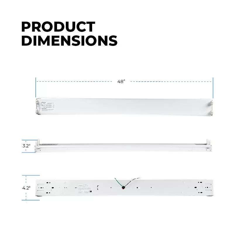 TCP 4' LED T8-Ready General Purpose Strip Light Fixture - 2-Lamp - Single End - Type B Ballast Bypass 2 TCP 4' LED T8-Ready General Purpose Strip Light Fixture - 2-Lamp - Single End - Type B Ballast Bypass - Image 2