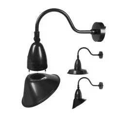 35W LED Gooseneck Barn Light - 14” Straight Reflector - 4,900 Lumens - Selectable CCT - 70W Equivalent - Red 13 35W LED Gooseneck Barn Light - 14” Straight Reflector - 4,900 Lumens - Selectable CCT - 70W Equivalent - Red -Lighting Decoration Store gsl sw3b35 bk options 1