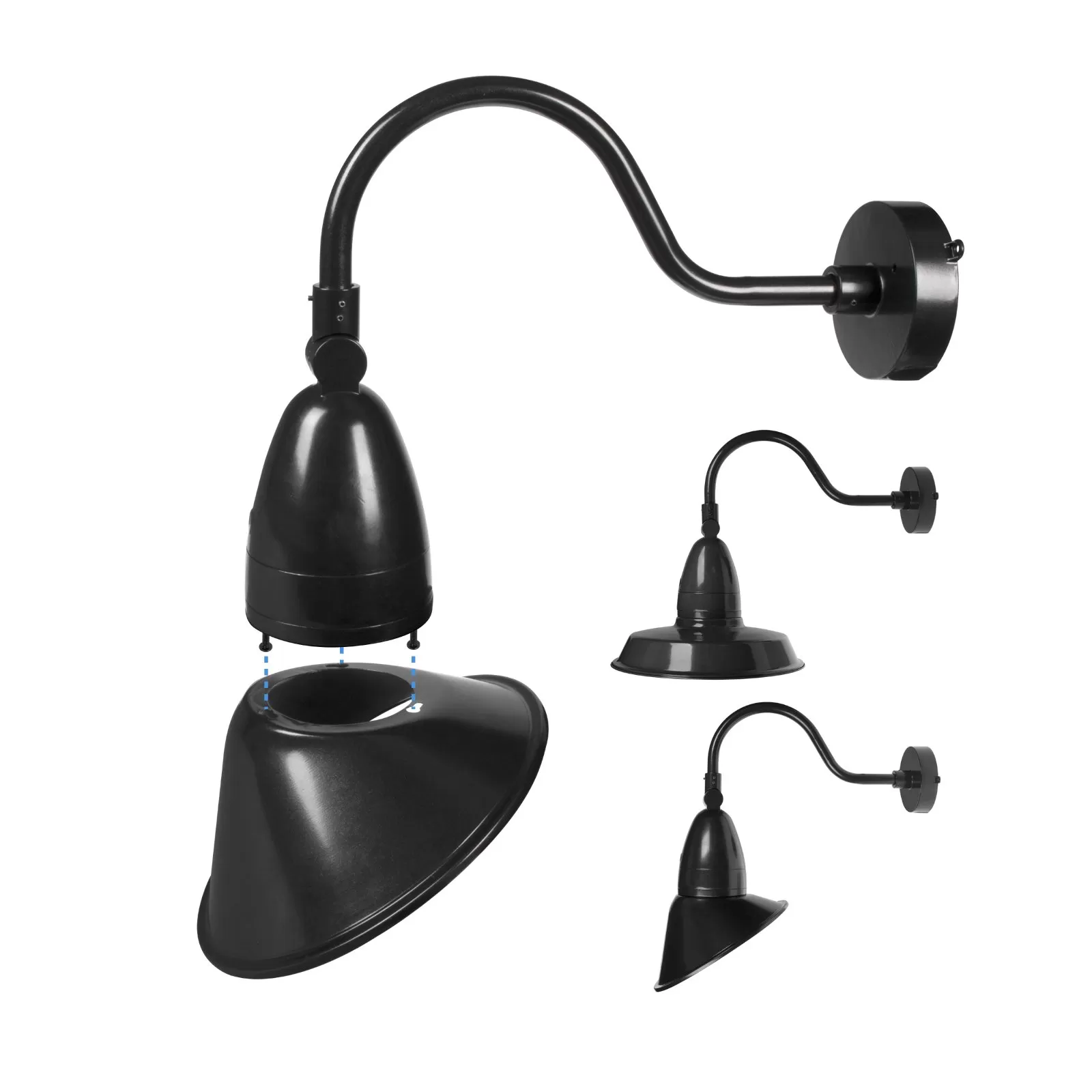 35W LED Gooseneck Barn Light - 14” Straight Reflector - 4,900 Lumens - Selectable CCT - 70W Equivalent - Red 3 35W LED Gooseneck Barn Light - 14” Straight Reflector - 4,900 Lumens - Selectable CCT - 70W Equivalent - Red - Image 3