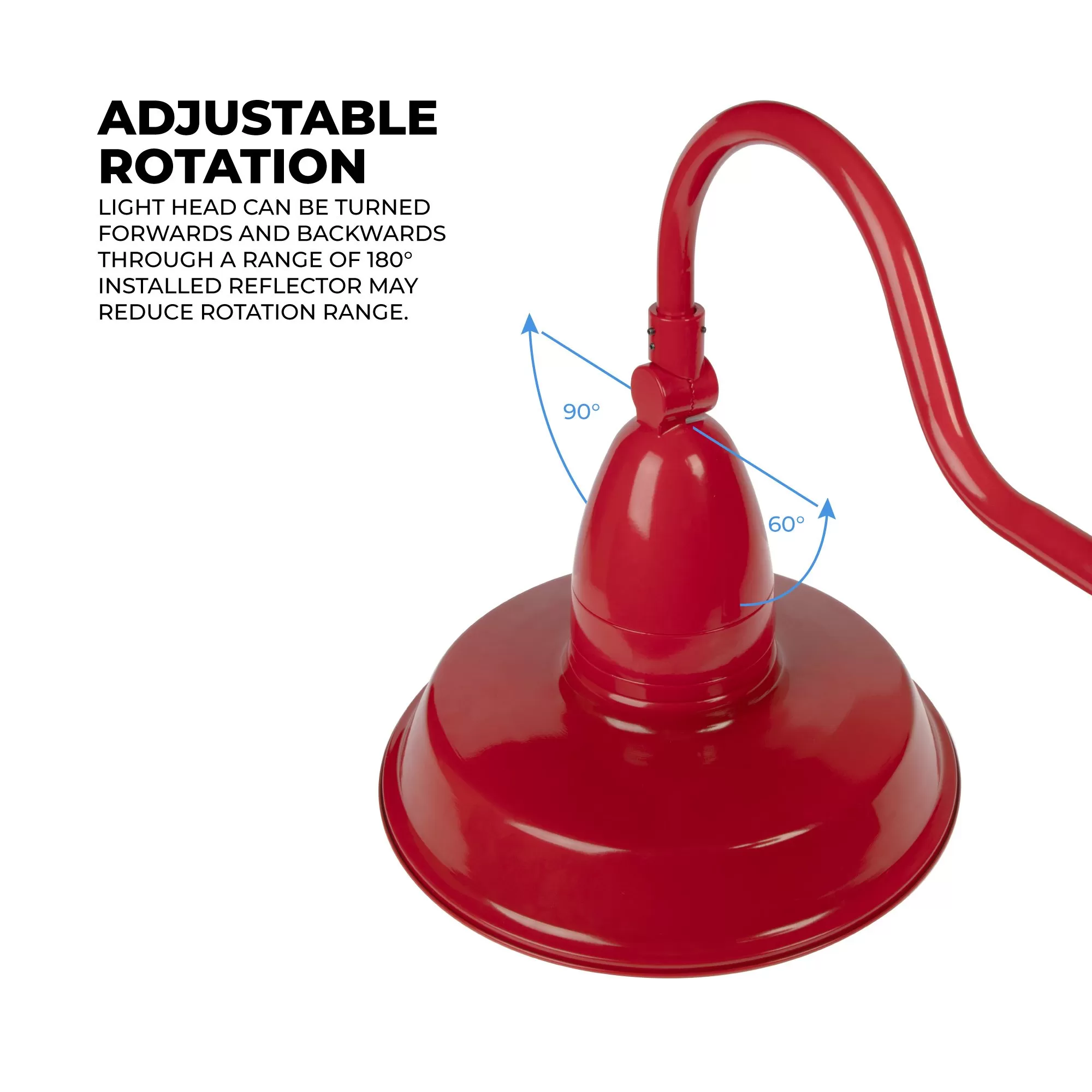 35W LED Gooseneck Barn Light - 14” Straight Reflector - 4,900 Lumens - Selectable CCT - 70W Equivalent - Red 6 35W LED Gooseneck Barn Light - 14” Straight Reflector - 4,900 Lumens - Selectable CCT - 70W Equivalent - Red - Image 6