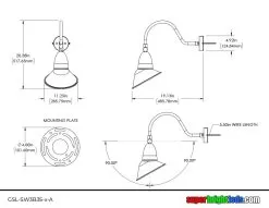 35W LED Gooseneck Barn Light - 14” Straight Reflector - 4,900 Lumens - Selectable CCT - 70W Equivalent - Red 21 35W LED Gooseneck Barn Light - 14” Straight Reflector - 4,900 Lumens - Selectable CCT - 70W Equivalent - Red -Lighting Decoration Store gsl sw3b35 x a