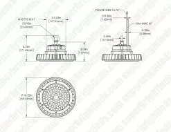 150W UFO LED High Bay Light With Reflector - 21,000 Lumens - 400W MH Equivalent - 5000K -Lighting Decoration Store hbud2 50k150d c
