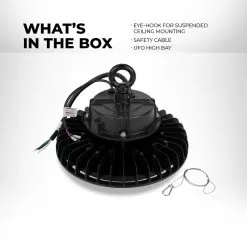 High Voltage LED High Bay Light - 150W - Included Reflector - 277-480 VAC - 25,500 Lumens - 400W MH Equivalent - 5000K 11 High Voltage LED High Bay Light - 150W - Included Reflector - 277-480 VAC - 25,500 Lumens - 400W MH Equivalent - 5000K -Lighting Decoration Store hbud2 50k150hsd hv back 1