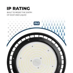High Voltage LED High Bay Light - 150W - 277-480 VAC - 25,500 Lumens - 400W MH Equivalent - 5000K -Lighting Decoration Store hbud2 50k150hsd hv ip65