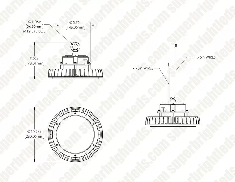 High Voltage LED High Bay Light - 150W - Included Reflector - 277-480 VAC - 25,500 Lumens - 400W MH Equivalent - 5000K 6 High Voltage LED High Bay Light - 150W - Included Reflector - 277-480 VAC - 25,500 Lumens - 400W MH Equivalent - 5000K - Image 6