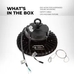 200W UFO LED High Bay Light - 28,000 Lumens - 750W MH Equivalent - 5000K -Lighting Decoration Store hbud2 50k200d c r1 whats in the box0