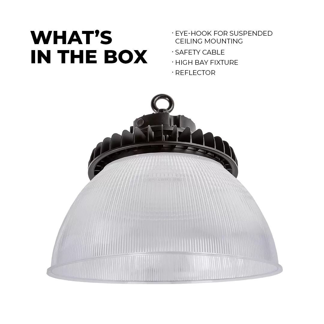 200W UFO LED High Bay Light With Reflector - 28,000 Lumens - 750W MH Equivalent - 5000K 3 200W UFO LED High Bay Light With Reflector - 28,000 Lumens - 750W MH Equivalent - 5000K - Image 3
