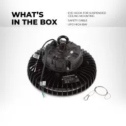 300W UFO LED High Bay Light - 49,500 Lumens - 1000W MH Equivalent - 5000K 13 300W UFO LED High Bay Light - 49,500 Lumens - 1000W MH Equivalent - 5000K -Lighting Decoration Store hbud2 50k300d c r1 whats in the box 2023