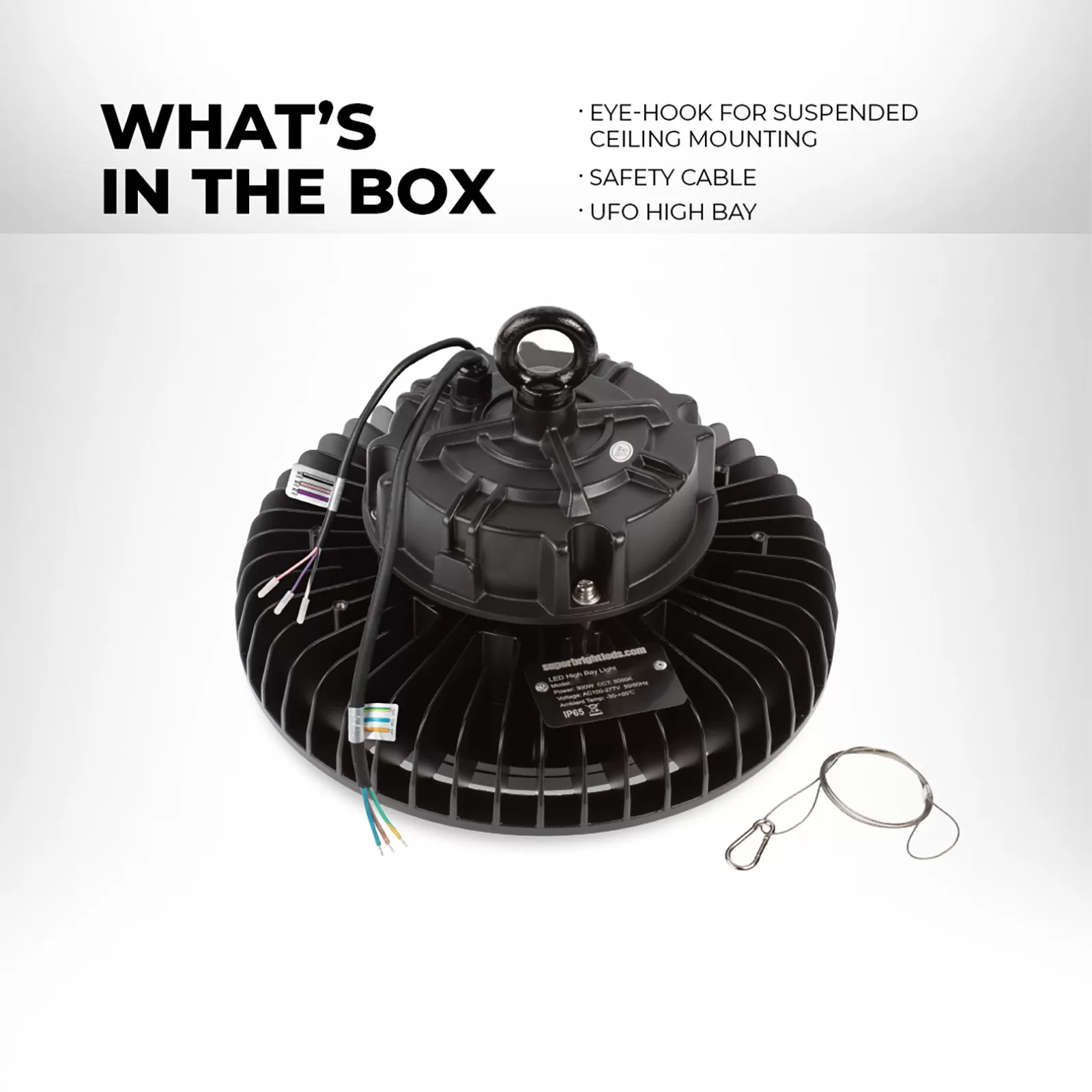 300W UFO LED High Bay Light - 49,500 Lumens - 1000W MH Equivalent - 5000K 3 300W UFO LED High Bay Light - 49,500 Lumens - 1000W MH Equivalent - 5000K - Image 3