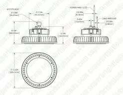 300W UFO LED High Bay Light With Reflector- 40,500 Lumens - 1000W MH Equivalent - 5000K -Lighting Decoration Store hbud2 50k300d c0 1