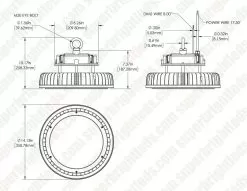 500W UFO LED High Bay Light With Reflector - 62,500 Lumens - 1,500W MH Equivalent - 5000K -Lighting Decoration Store hbud2 50k400d c 2