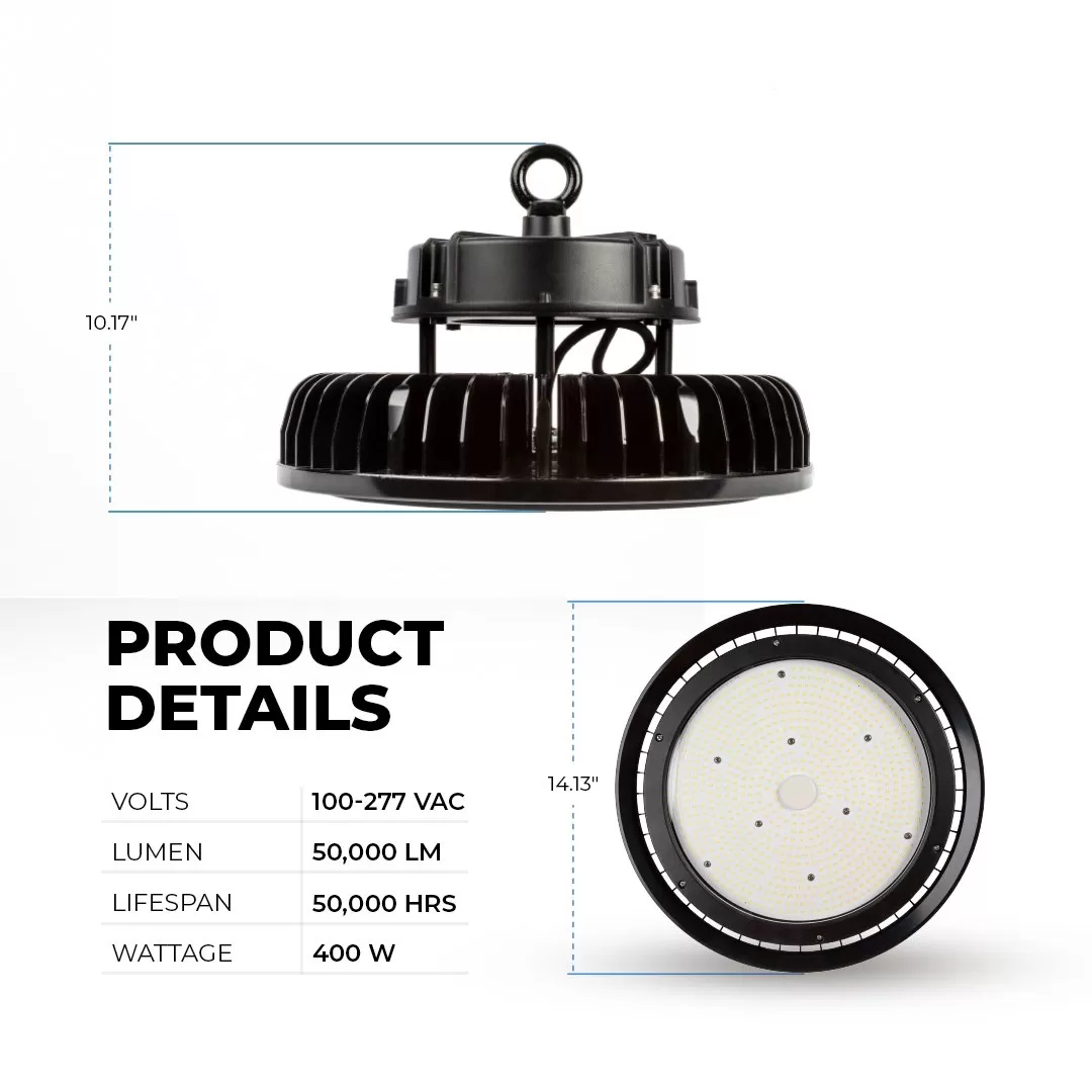 400W UFO LED High Bay Light - 50,000 Lumens - 1,500W MH Equivalent - 5000K 2 400W UFO LED High Bay Light - 50,000 Lumens - 1,500W MH Equivalent - 5000K - Image 2