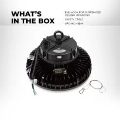 400W UFO LED High Bay Light - 50,000 Lumens - 1,500W MH Equivalent - 5000K 12 400W UFO LED High Bay Light - 50,000 Lumens - 1,500W MH Equivalent - 5000K -Lighting Decoration Store hbud2 50k400d c r1 whats in the box0