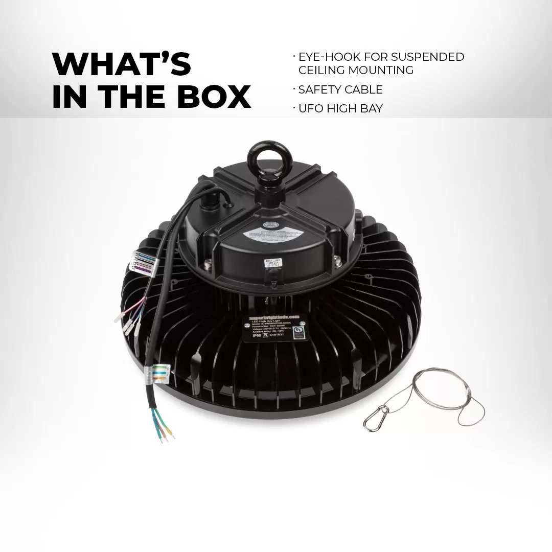 400W UFO LED High Bay Light - 50,000 Lumens - 1,500W MH Equivalent - 5000K 3 400W UFO LED High Bay Light - 50,000 Lumens - 1,500W MH Equivalent - 5000K - Image 3