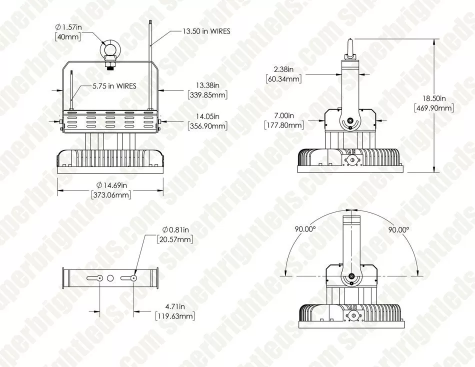 High Voltage LED High Bay Light - 500W - 277-480 VAC - 82,500 Lumens - 1,500 MH Equivalent - 5000K 5 High Voltage LED High Bay Light - 500W - 277-480 VAC - 82,500 Lumens - 1,500 MH Equivalent - 5000K - Image 5