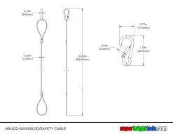 500W UFO LED High Bay Light - 82,500 Lumens - 1,500W MH Equivalent - 5000K -Lighting Decoration Store hbud2 50k500lsd safety cable dim drawing