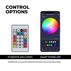 RGB Color Changing LED Light Strips - App Control - Waterproof - Plug And Play - Included Remote - 10m -Lighting Decoration Store hl x app remote