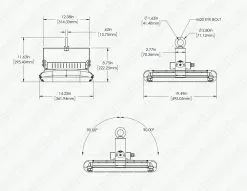 300W LED High Power Area Flood Light - 1000W Equivalent - 42,000 Lumens - Cool White -Lighting Decoration Store hpal2 50k300 90 ub hi