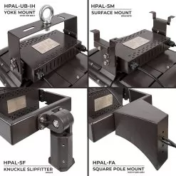 300W LED High Power Area Flood Light - 1000W Equivalent - 42,000 Lumens - Cool White -Lighting Decoration Store hpal2 mounting options 2