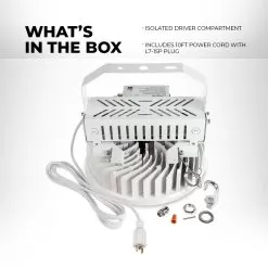 MaxLite 240W High Voltage High Temperature LED Round High Bay - 31,400 Lumens - 600W MH Equivalent - 277 VAC - 5000K -Lighting Decoration Store hph240uc 40c2 whats in box 2