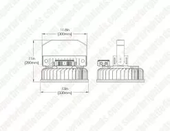 MaxLite 240W High Voltage High Temperature LED Round High Bay - 31,200 Lumens - 600W MH Equivalent - 277 VAC - 4000K -Lighting Decoration Store hph240uc 40c2 dimensional drawings