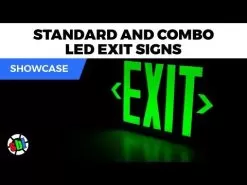 Combo LED Emergency Exit Sign - Battery Backup - Adjustable Light Heads - Single Or Double Face - Red / Green -Lighting Decoration Store hqdefault 7 23