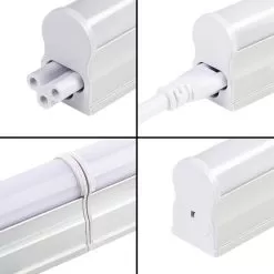 LED T5 Integrated Light Fixtures - Linkable Linear LED Task Lights - 120V - 1,035 Lumens - 24 Inch - With 3-Pin Plug Input -Lighting Decoration Store it5 40kx lv connections 1