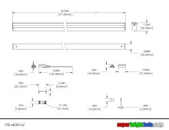 Integrated T5 LED Light Fixture - 12V Linkable LED Task Lights - Up To 400lm/ft - 4000K - 24" 17 Integrated T5 LED Light Fixture - 12V Linkable LED Task Lights - Up To 400lm/ft - 4000K - 24" -Lighting Decoration Store it5 xk24 lv dim drawing