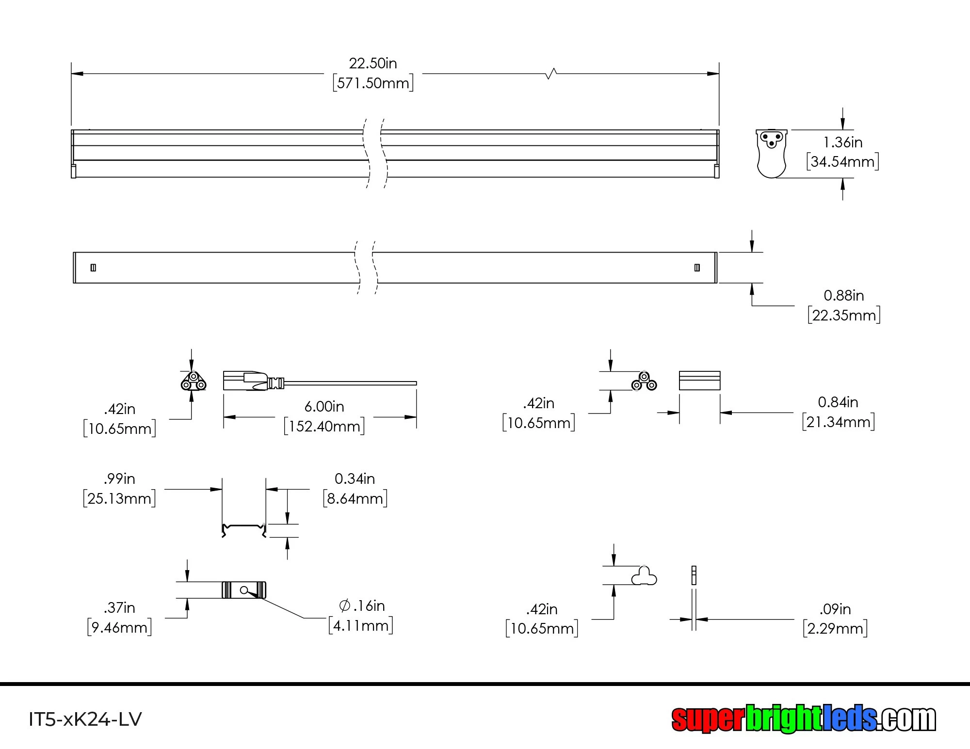 Integrated T5 LED Light Fixture - 12V Linkable LED Task Lights - Up To 400lm/ft - 4000K - 24" 8 Integrated T5 LED Light Fixture - 12V Linkable LED Task Lights - Up To 400lm/ft - 4000K - 24" - Image 8
