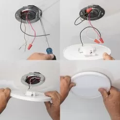 5" 10W Low Profile LED Flush Mount Downlight - White - Selectable CCT - Dimmable - Up To 650 Lumens -Lighting Decoration Store j box bracket spring clip install