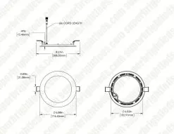 6" 12W Ultra-Thin LED Recessed Downlight - Selectable CCT - Canless - Up To 984 Lumens -Lighting Decoration Store kok 6ejct12sr05 dim drawing