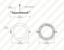 8" 18W Ultra-Thin LED Recessed Downlight - Selectable CCT - Canless - Up To 1,512 Lumens -Lighting Decoration Store kok 8ejct18sr05 dim drawing